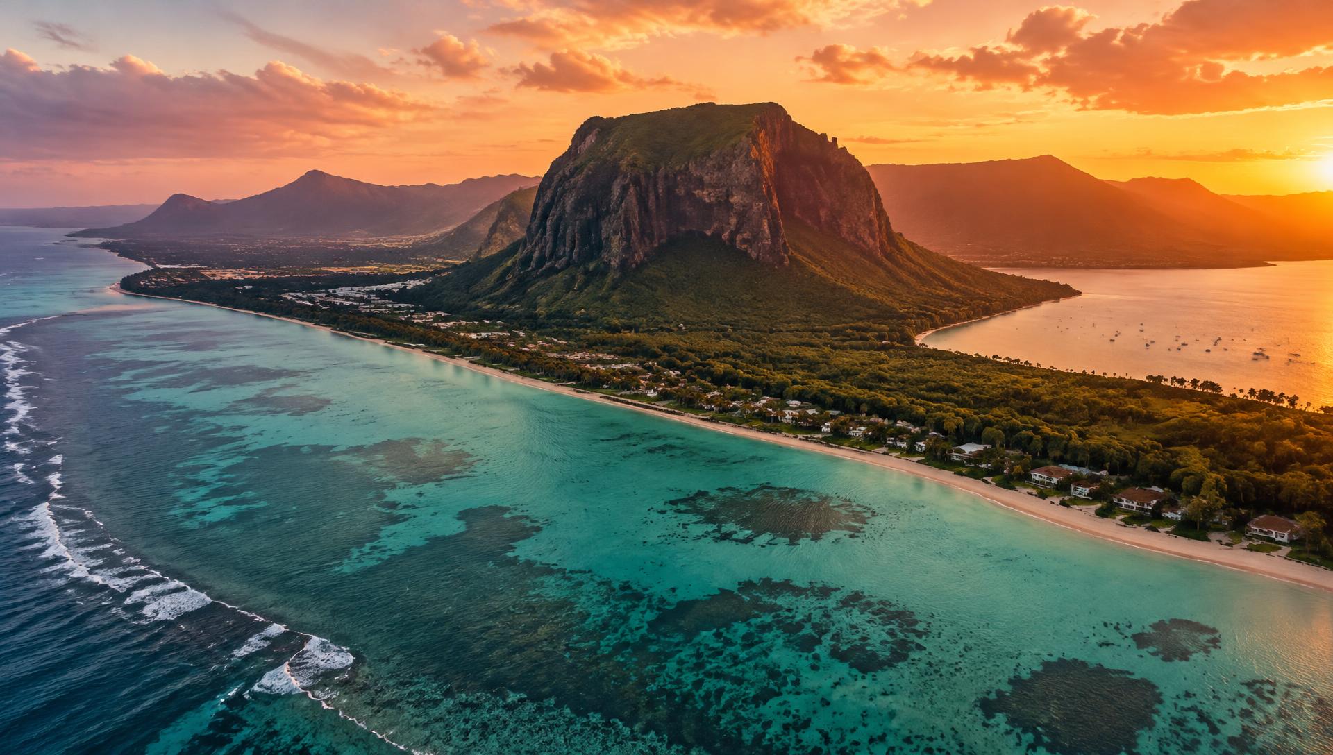 Le Morne, Maurice au coucher du soleil
